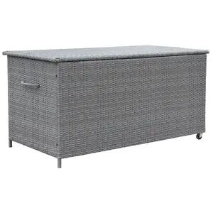 Záhradný box Tejn z technorattanu 80x80x160 sivý vyobraziť
