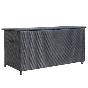 Záhradný box Tejn z technorattanu 55x64x136 čierny vyobraziť