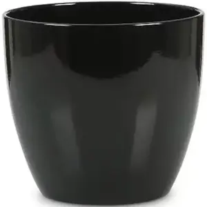 Keramický obal na kvetináč Scheurich 920, ø14cm, čierna lesklá vyobraziť
