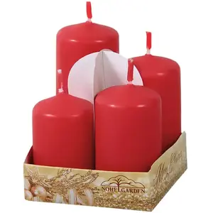 Adventné sviečky stupňovité matné d4x6/7/8/9 cm červené 4 ks vyobraziť