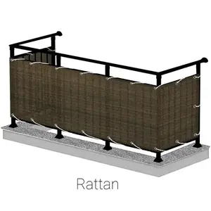 Balkónová zástena 75cm/600 cm ratan wenge vyobraziť