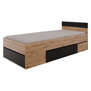Multifunkčná posteľ 90x200 COMBI dub Artisan/čierna vyobraziť