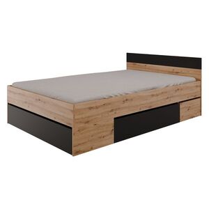 Multifunkčná posteľ 140x200 COMBI dub Artisan/čierna vyobraziť