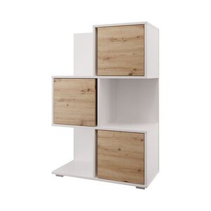 Knižnica 6 STEPS biela/dub Artisan vyobraziť