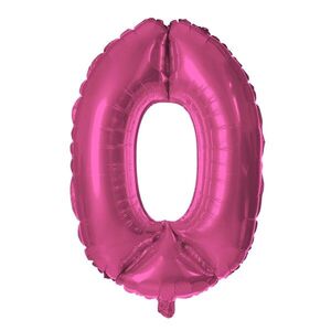 Balónik fóliový TORO číslica 0 30cm ružový vyobraziť