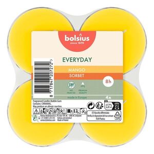 Bolsius SVÍČKY ČAJOVÉ MAXI MANGO, SADA 4KS vyobraziť