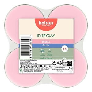 Bolsius SVÍČKY ČAJOVÉ MAXI BUBBLE GUM, SADA 4KS vyobraziť