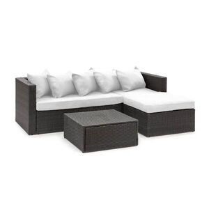 Blumfeldt Theia Lounge Set, záhradná sedacia súprava, rohový gauč, stolček, 5 vankúšov, čierna vyobraziť