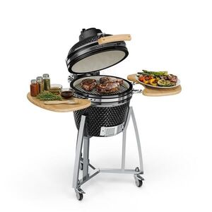 Klarstein Queensize, kamado gril, teplomer, odnímateľné bočné diely, čierny vyobraziť