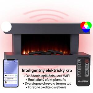 Klarstein Studio Light & Fire 1 Smart, krb, 1000/2000 W, MDF, WiFi Control vyobraziť