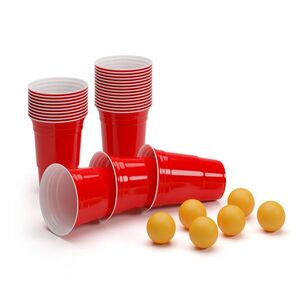 BeerCup Andrews, červené poháre na pivo, 473 ml (16 oz), robustné, vrátane loptičiek a pravidiel vyobraziť
