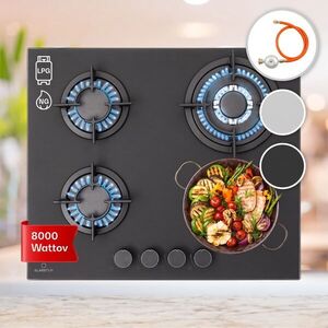 Klarstein Firetale plynová varná doska 4-zónová 60 cm s hliníkovými horákmi vrátane hadice a redukčného ventilu vyobraziť