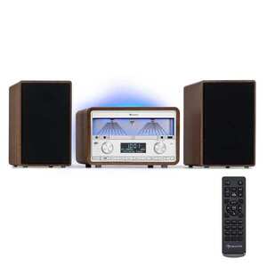Auna Elton, stereo systém, CD, BT, MP3, DAB+, FM rádio, VU merač, podsvietenie vyobraziť