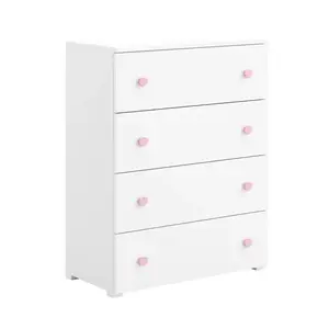 Dětská komoda Elzin 80 cm bílá/růžová vyobraziť