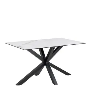 Jedálenský stôl Heaven 135 cm biely mramor/čierny vyobraziť