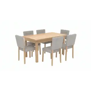 Jídelní set Radana 80 pro 6 osob šedý/dub Craft zlatý vyobraziť