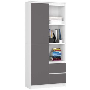 Knižnica R 80 cm CLP R11 biela/grafit vyobraziť