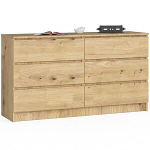 Komoda Kuba 140 cm 6 zásuviek dub artisan vyobraziť
