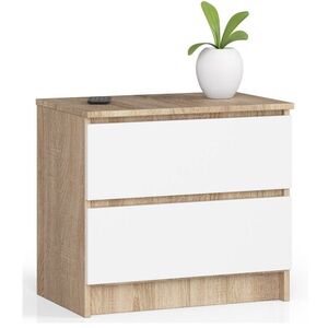 Komoda Kuba 60 cm - 2 zásuvky dub sonoma/biela vyobraziť