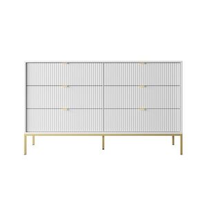 Komoda Nova 154 cm so zásuvkami biela/zlatá vyobraziť