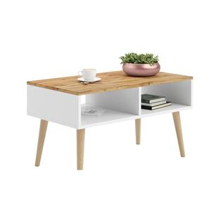 Konferenční stolek Sanal 90 cm bílá/dub Craft zlatý vyobraziť