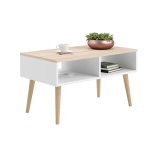 Konferenční stolek Sanal 90 cm bílý/dub Sonoma vyobraziť