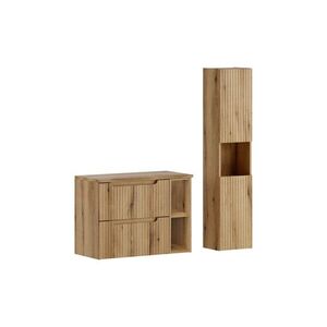 Koupelnová sestava Nova Nature s deskou, regálem a skříňkou 80 cm dub coast evoke vyobraziť