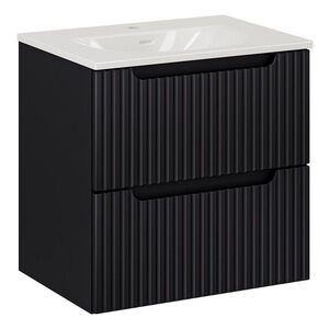 Kúpeľňová skrinka Nova Black II Sky so zápustným umývadlom 60 cm čierna/biela vyobraziť