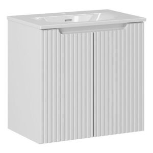 Kúpeľňová skrinka Nova White I Sky so zápustným umývadlom 60 cm biela vyobraziť