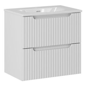 Kúpeľňová skrinka Nova White II Sky so zápustným umývadlom 60 cm biela vyobraziť