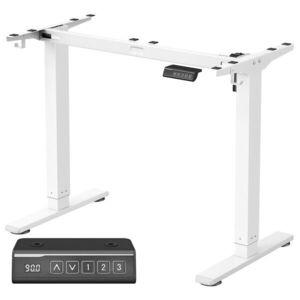Nastaviteľný elektrický rám pracovného stola Vasagle Prom 90/140 cm biely vyobraziť