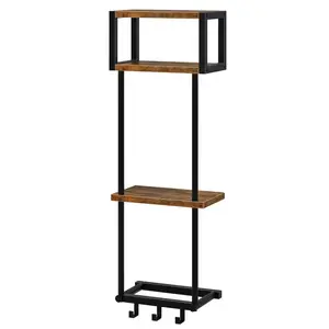 Nástenný vešiak na uteráky Vasagle Dion 32 cm čierny/hnedý vyobraziť