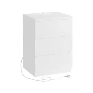 Nočný stolík Vasagle Girgo so zásuvkou a USB portmi biely vyobraziť