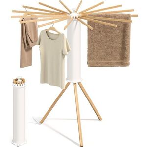 Otočný sušiak na bielizeň Liony 112 cm biely/hnedý vyobraziť
