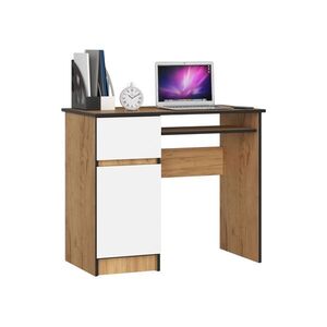 Písací stôl Piksel 90 cm dub Craft/biela ľavý vyobraziť