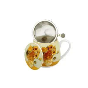 Porcelánový hrnček Van Gogh Slnečnice s infuzérom 430 ml viacfarebný vyobraziť