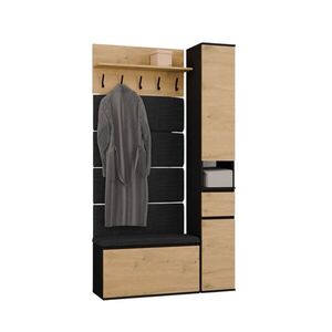 Predsieňová stena so skriňou Lior 110 cm čierna/dub Artisan vyobraziť