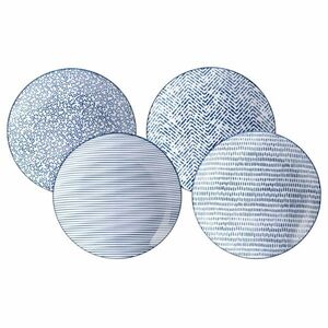 Sada 4 ks plytkých tanierov Blue Mosaic 23 cm biela/modrá vyobraziť