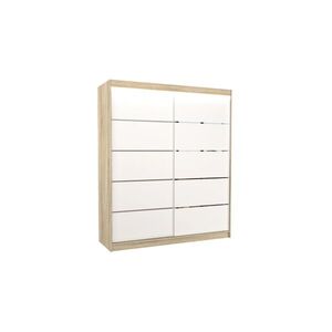 Šatní skříň s posuvnými dveřmi a LED osvětlením Spec 180 cm bílá/dub Sonoma vyobraziť