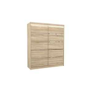 Šatní skříň s posuvnými dveřmi a LED osvětlením Spec 180 cm dub Sonoma vyobraziť