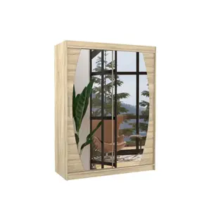 Šatní skříň s posuvnými dveřmi a zrcadlem Alan 150 cm dub Sonoma vyobraziť