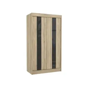Šatní skříň s posuvnými dveřmi Karena 120 cm dub Sonoma/černá vyobraziť