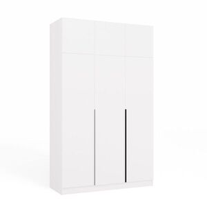 Šatníková skriňa s nadstavcom Senso 3D 150 cm biela/čierna vyobraziť