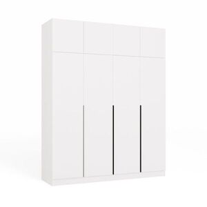 Šatníková skriňa s nástavcom Senso 4D 200 cm biela/čierna vyobraziť