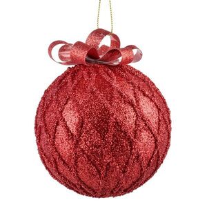 Vánoční baňka SANTA LILA Grid 10 cm červená vyobraziť