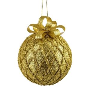 Vánoční baňka SANTA LILA Grid 10 cm zlatá vyobraziť