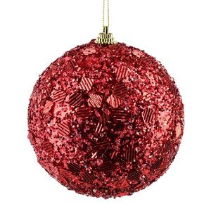 Vánoční baňka SANTA LILA Miracle 10 cm červená vyobraziť