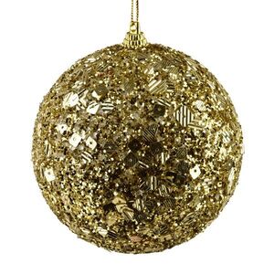 Vánoční baňka SANTA LILA Miracle 10 cm zlatá vyobraziť