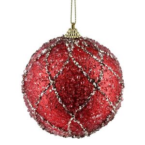 Vianočná guľa SANTA LILA Cobweb 10 cm červená vyobraziť