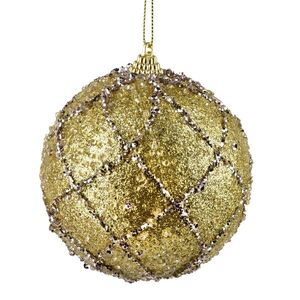 Vianočná guľa SANTA LILA Cobweb 10 cm zlatá vyobraziť